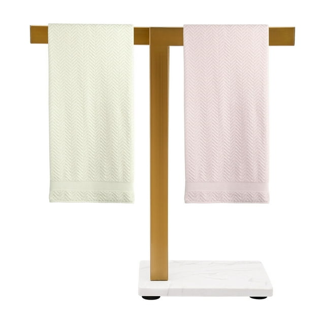 Golden Vertical Towel Rack L Shaped Freestanding Stainless Steel Hand Towel Rack Towel Holder