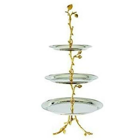 Golden Vine Hammered 3-Tier Server