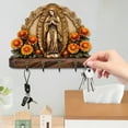 thumbnail image 1 of Golden Virgin Mary Key Holder, Wall Mounted Religious Art with 2D Praying Mary Design Christian Home Decor Entryway Key Organizer Farmhouse Style Wall Hanging for Keys and Small Items 1PC, 1 of 5