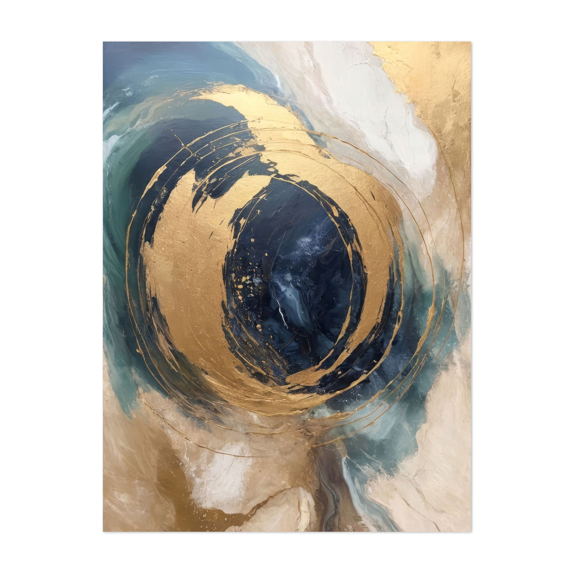 Golden Vortex - Digital Art Unframed Wall Art Print 8 x 10 inches ...