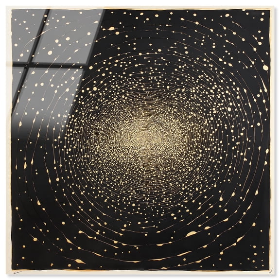 Golden Vortex I Acrylic Print Boho Gold Wall Art by Art Remedy, Ready to Hang, 12 x 12