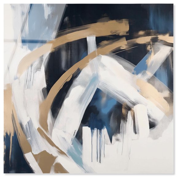 Golden Vortex II Acrylic Modern Wall Decor by Art Remedy, Ready to Hang, 12 x 12