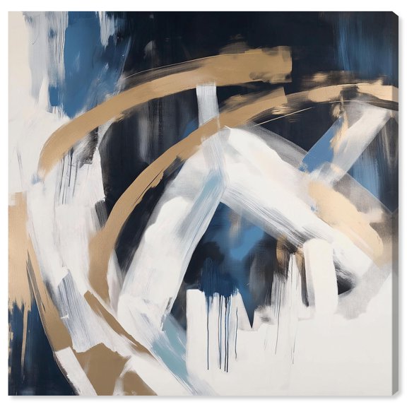 Golden Vortex II Canvas Modern Wall Decor by Art Remedy, Gallery Wrapped, 12 x 12