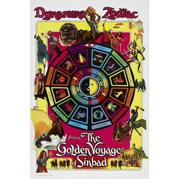 Golden Voyage Of Sinbad Movie Poster Metal Sign 8inx 12in Print on Metal 8x12 Square Adults Best Posters