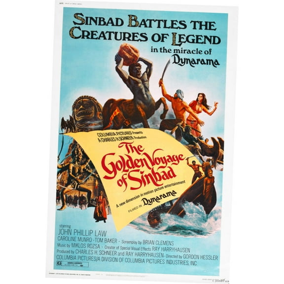 Golden Voyage Of Sinbad Poster Metal Sign Art Print 8x12 Multi-Color Square Adults Best Posters
