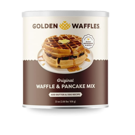 Golden Waffles - Waffle GGA1 and Pancake Mix, Flour, Original, 33-Ounce Can