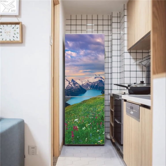 Golden Water Surface Refrigerator Sticker Removable Mural Furniture Refurbish Decal Moon Custom Kitc