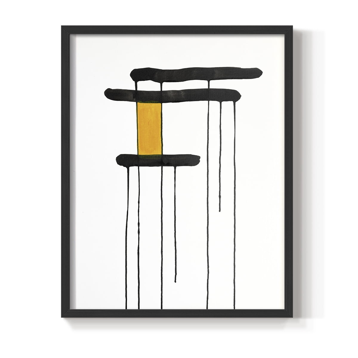 Golden Waterfall I in Black Solid Wood 11 x 14 Framed Print