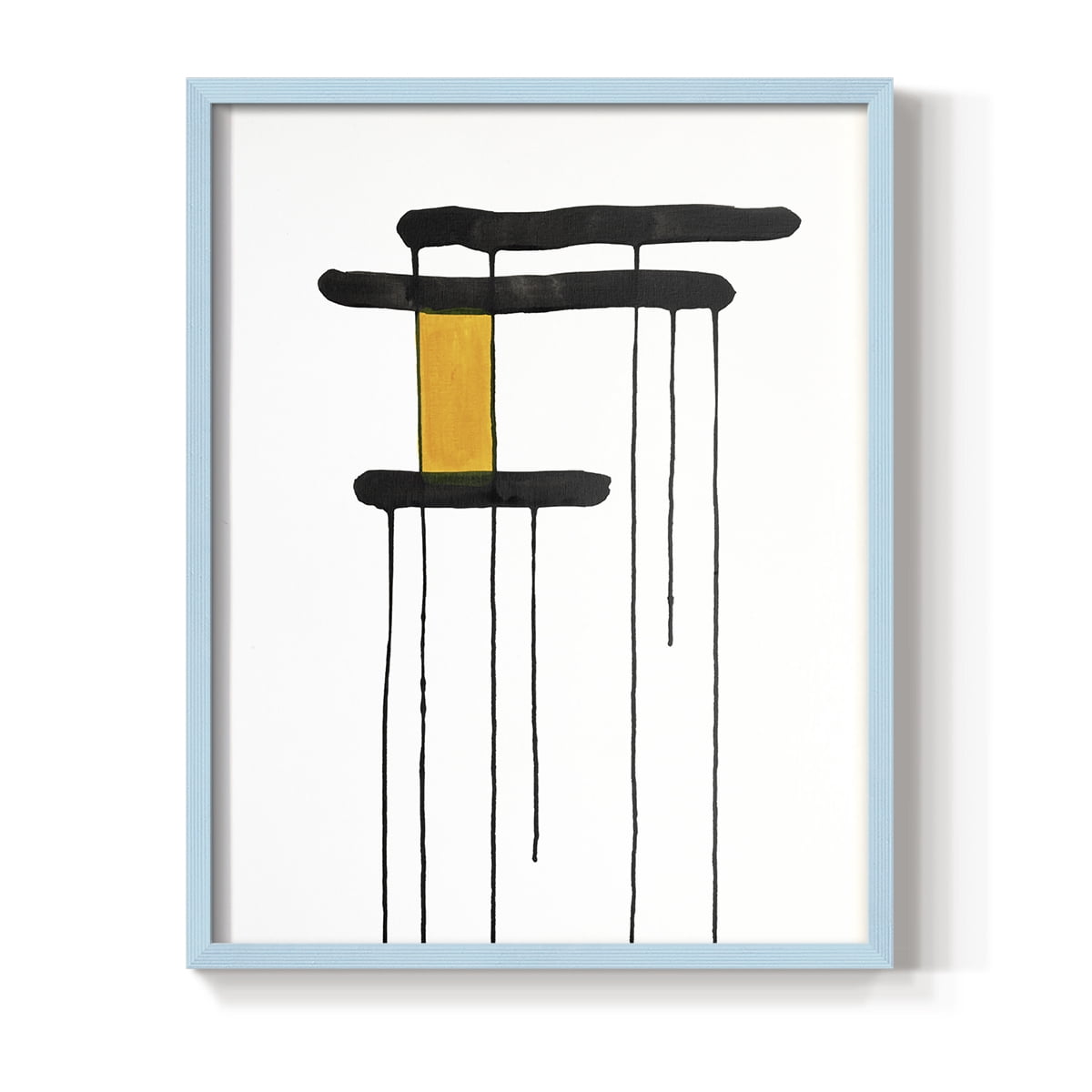 Golden Waterfall I in Blue Solid Wood 8 x 10 Framed Print