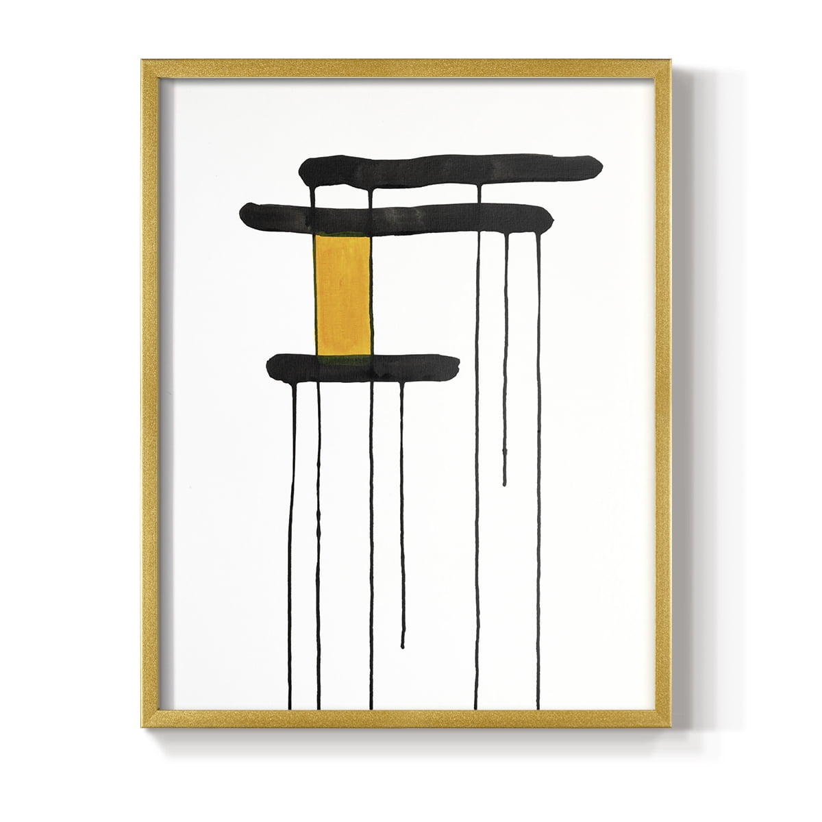 Golden Waterfall I in Gold Solid Wood 11 x 14 Framed Print