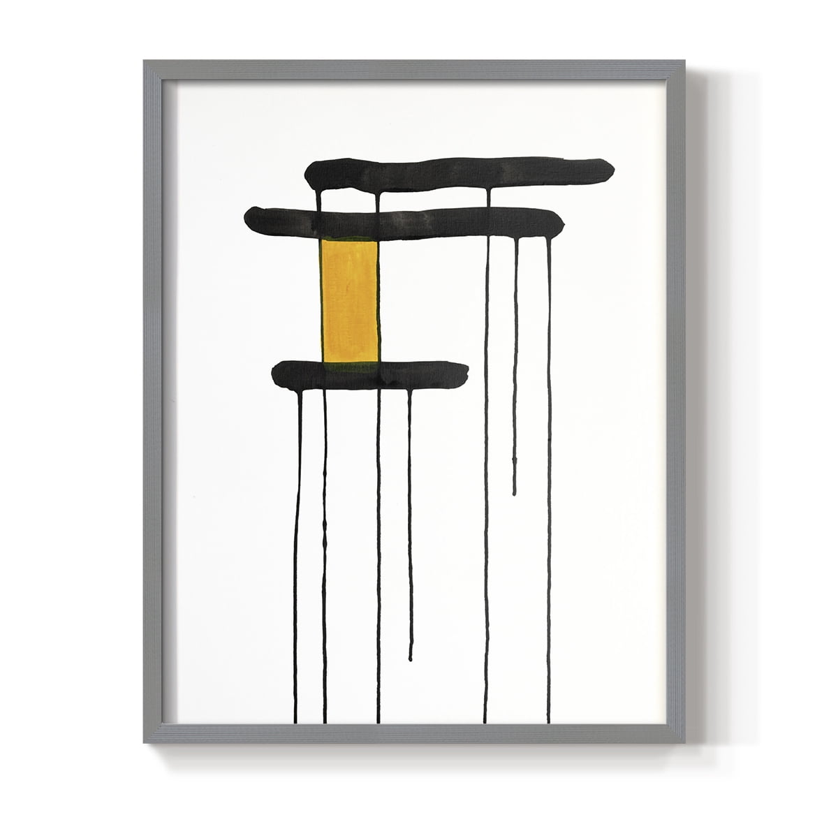 Golden Waterfall I in Gray Solid Wood 22 x 28 Framed Print