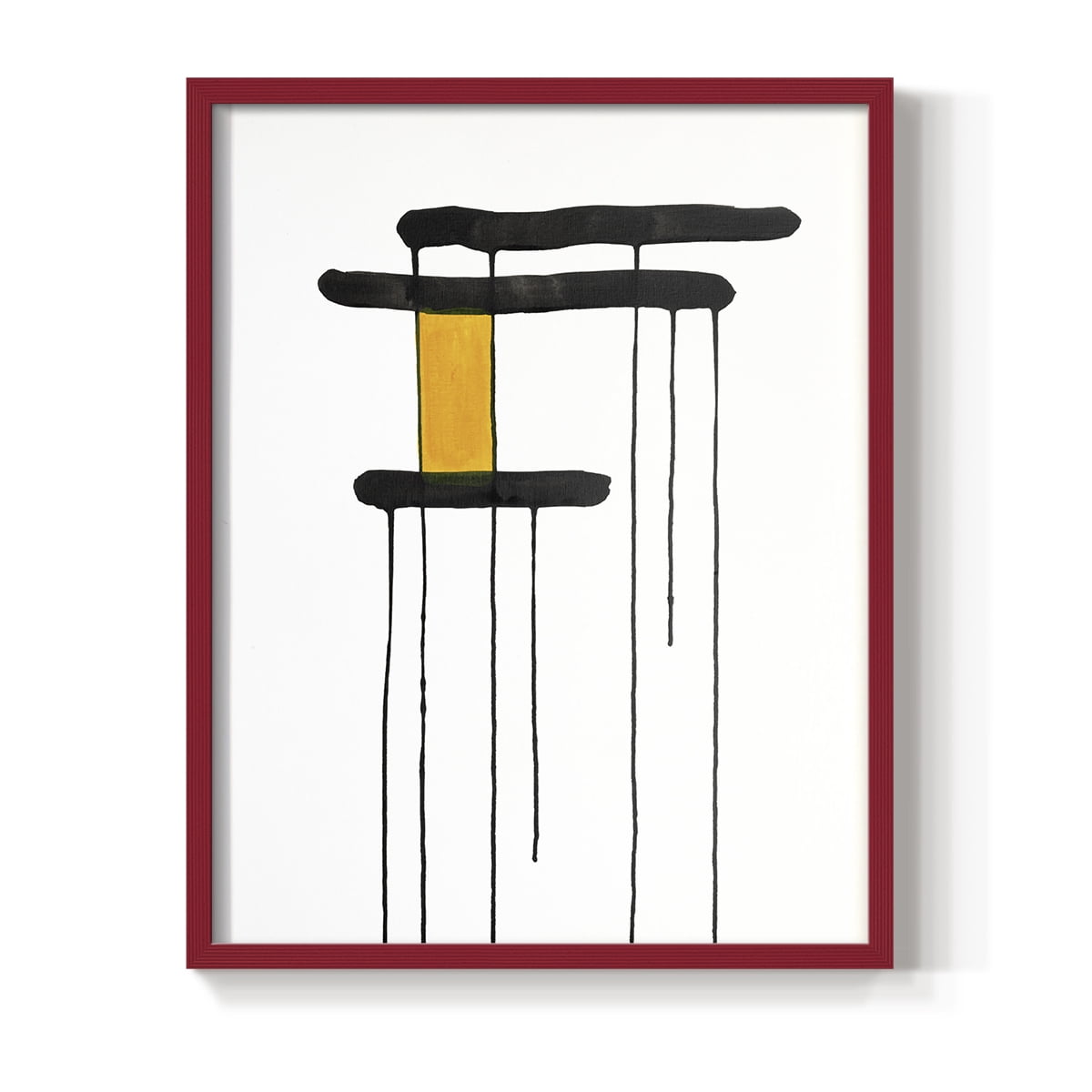 Golden Waterfall I in Red Solid Wood 8 x 10 Framed Print