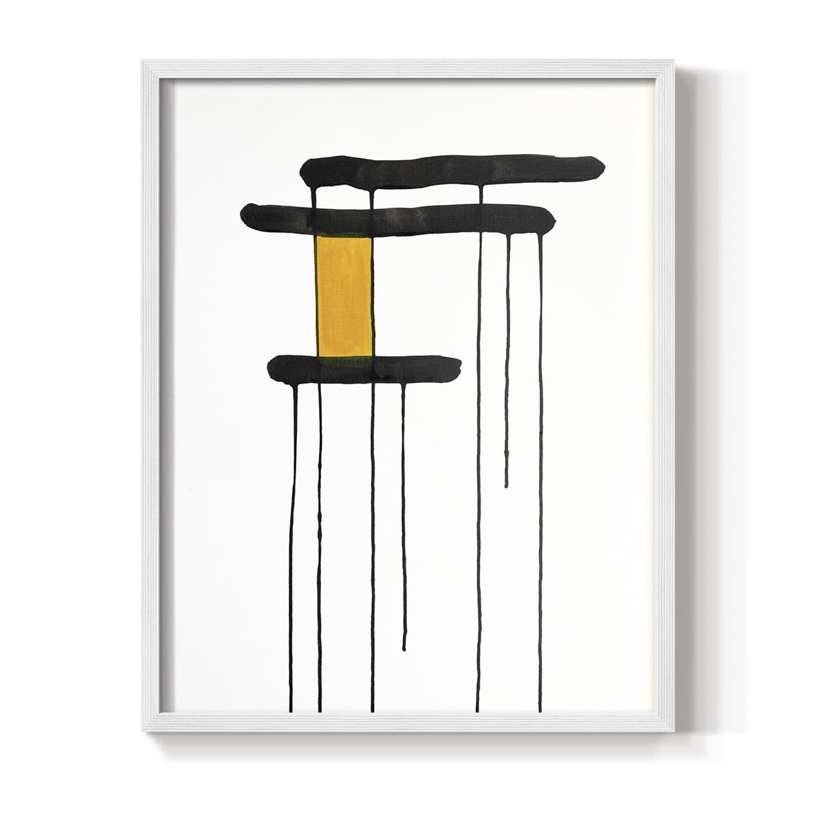 Golden Waterfall I in White Solid Wood 8 x 10 Framed Print