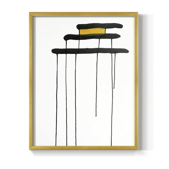 Golden Waterfall II in Gold Solid Wood 8 x 10 Framed Print