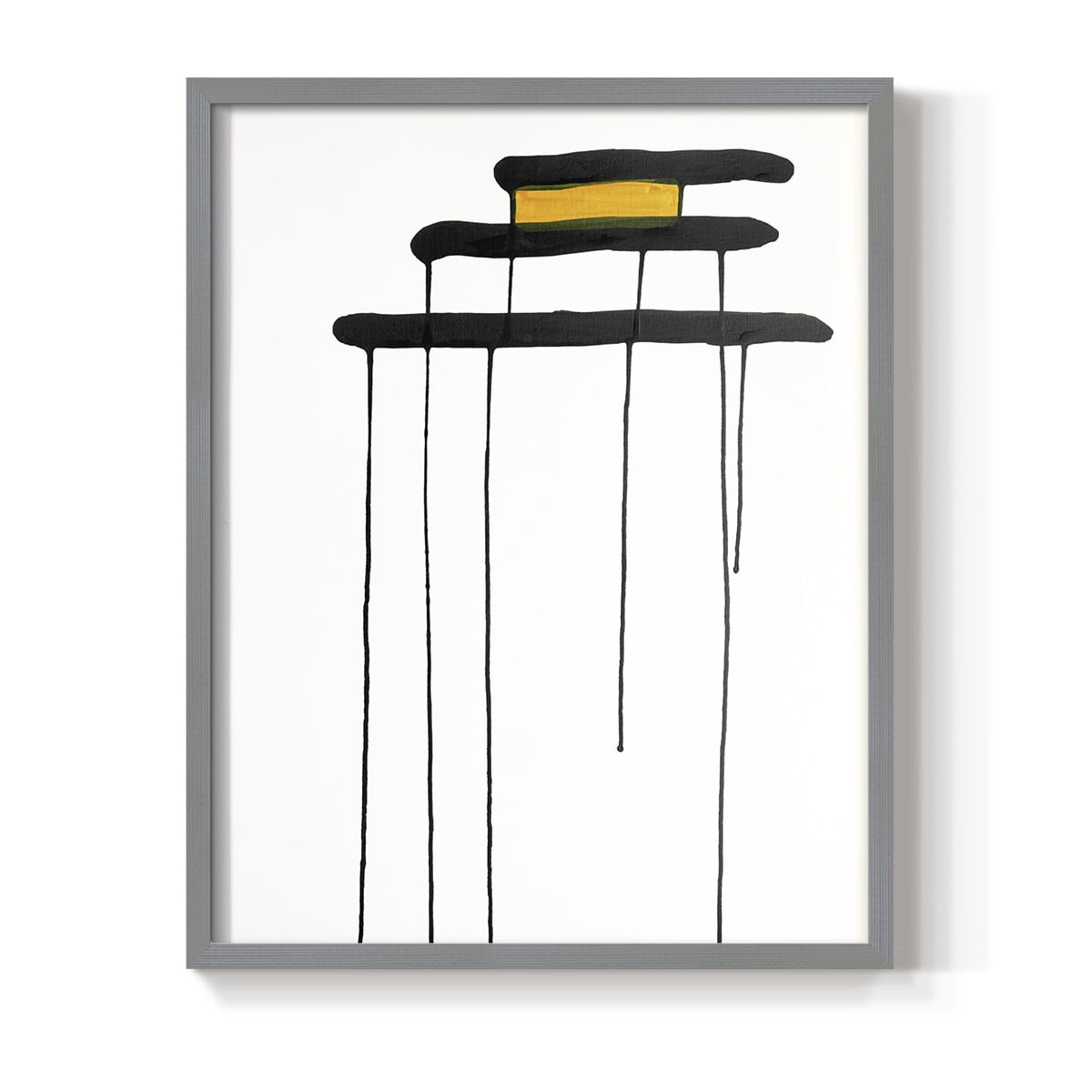 Golden Waterfall II in Gray Solid Wood 22 x 28 Framed Print