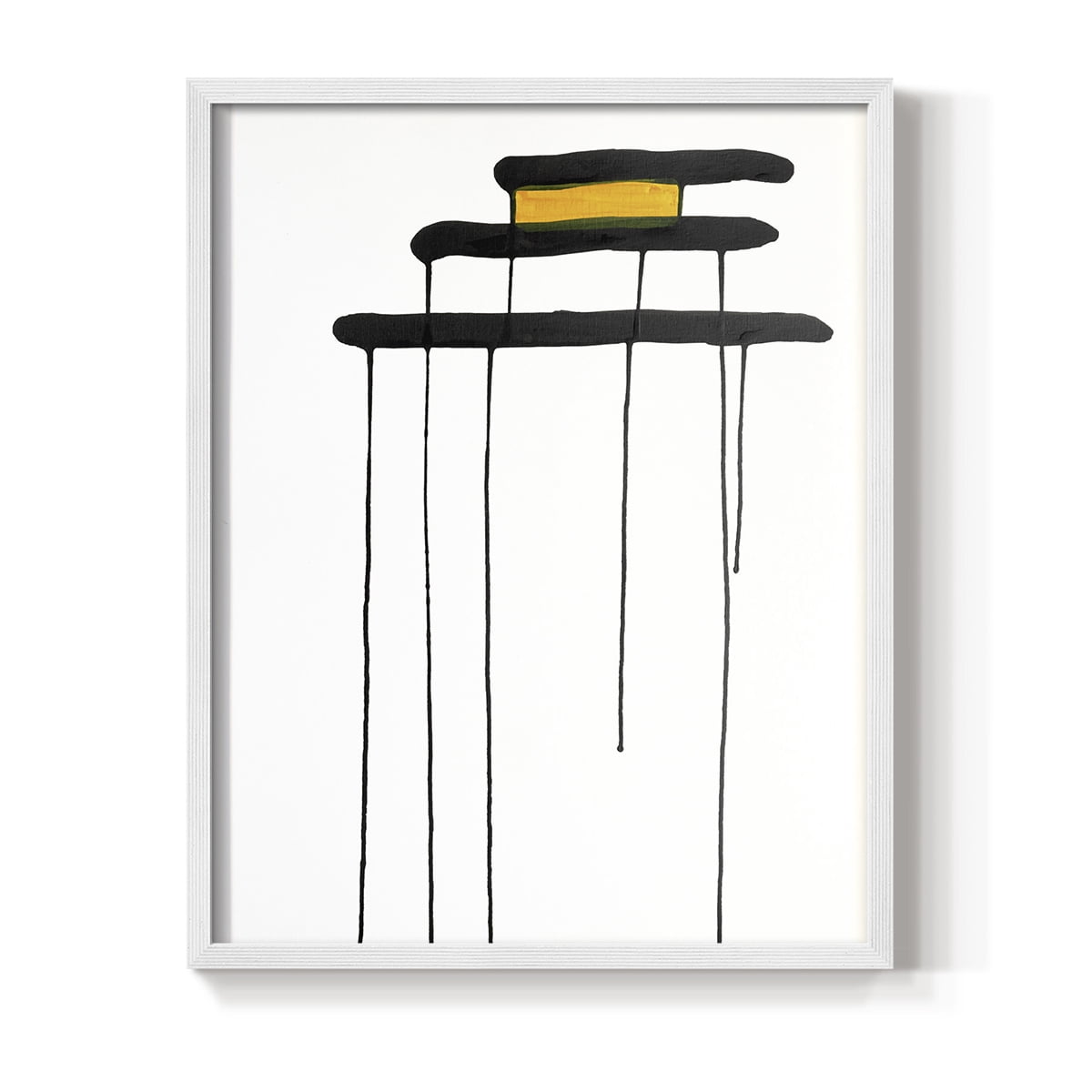 Golden Waterfall II in White Solid Wood 8 x 10 Framed Print
