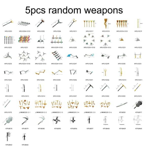 Golden Weapon for Phantom Ninja Figure Building Block Golden Weapons Shuriken Kunai Action Figures Bricks Toys