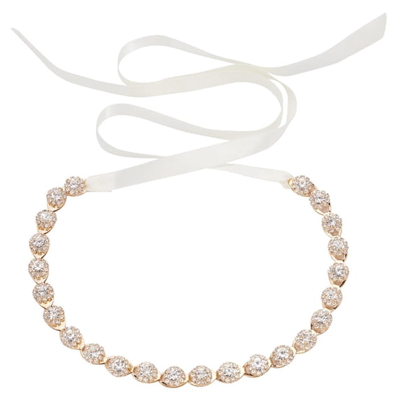 Golden Wedding Headband Rhinestones Bridal Headpiece Handmade Wedding Headpieces