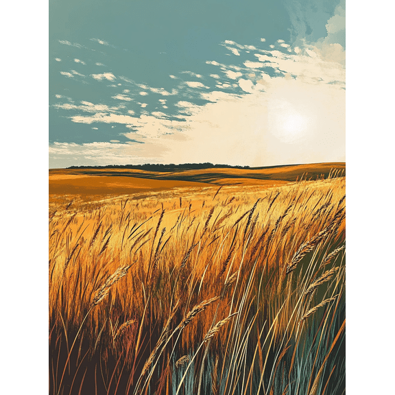 Golden Wheat Field Canvas Wall Art Perfect for Living Room Bedroom Office Dining Room and Farmhouse Decor.