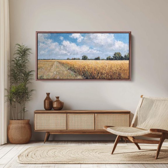 Golden Wheat Field Countryside Path Wall Decor Unframed Paper Print