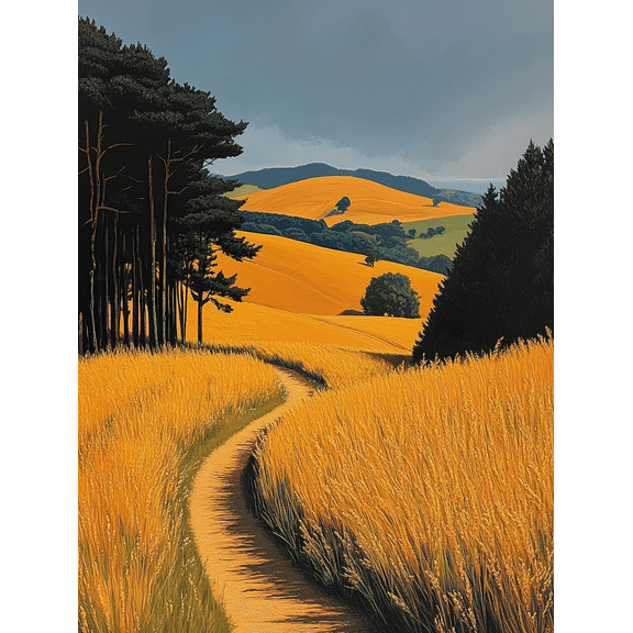 Golden Wheat Field Path Canvas Print/Wall Art Perfect for Living RoomDining Room and Farmhouse Decor