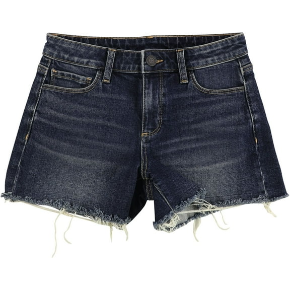 Golden Win Premier Womens Frayed Casual Denim Shorts, Blue, 26
