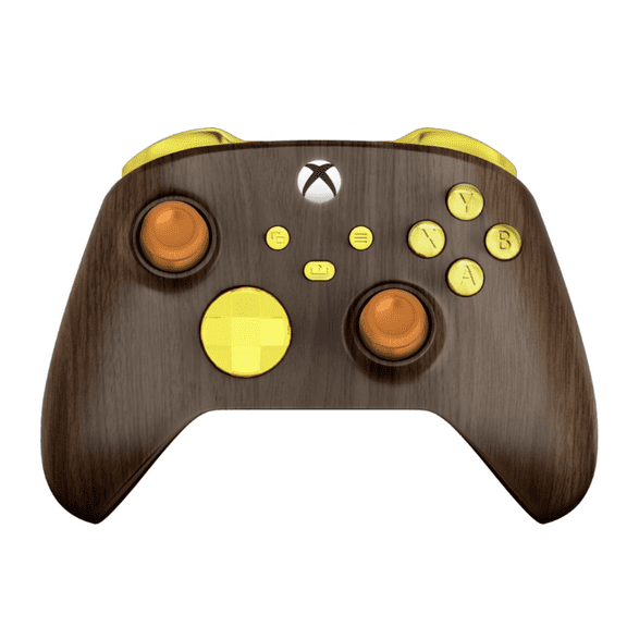 Golden Wood One X UN-MODDED Custom Controller Unique Design (with 3.5 jack)
