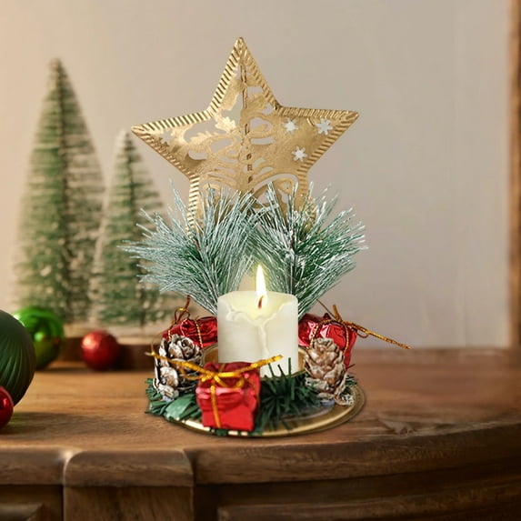 Golden Wrought Iron Candle Tray, Window Display Decor, Decorative Holder, Rustic Home Accent