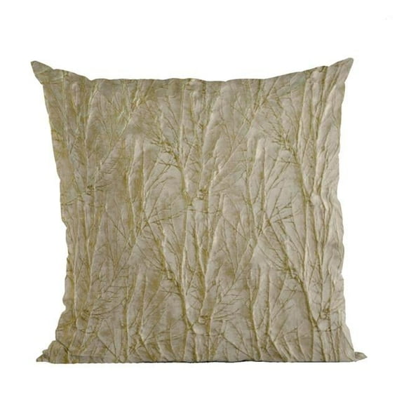 Golden Yarns Shiny Fabric with Twig Pattern Luxury Throw Pillow - 20 x 30 in. Queen Size