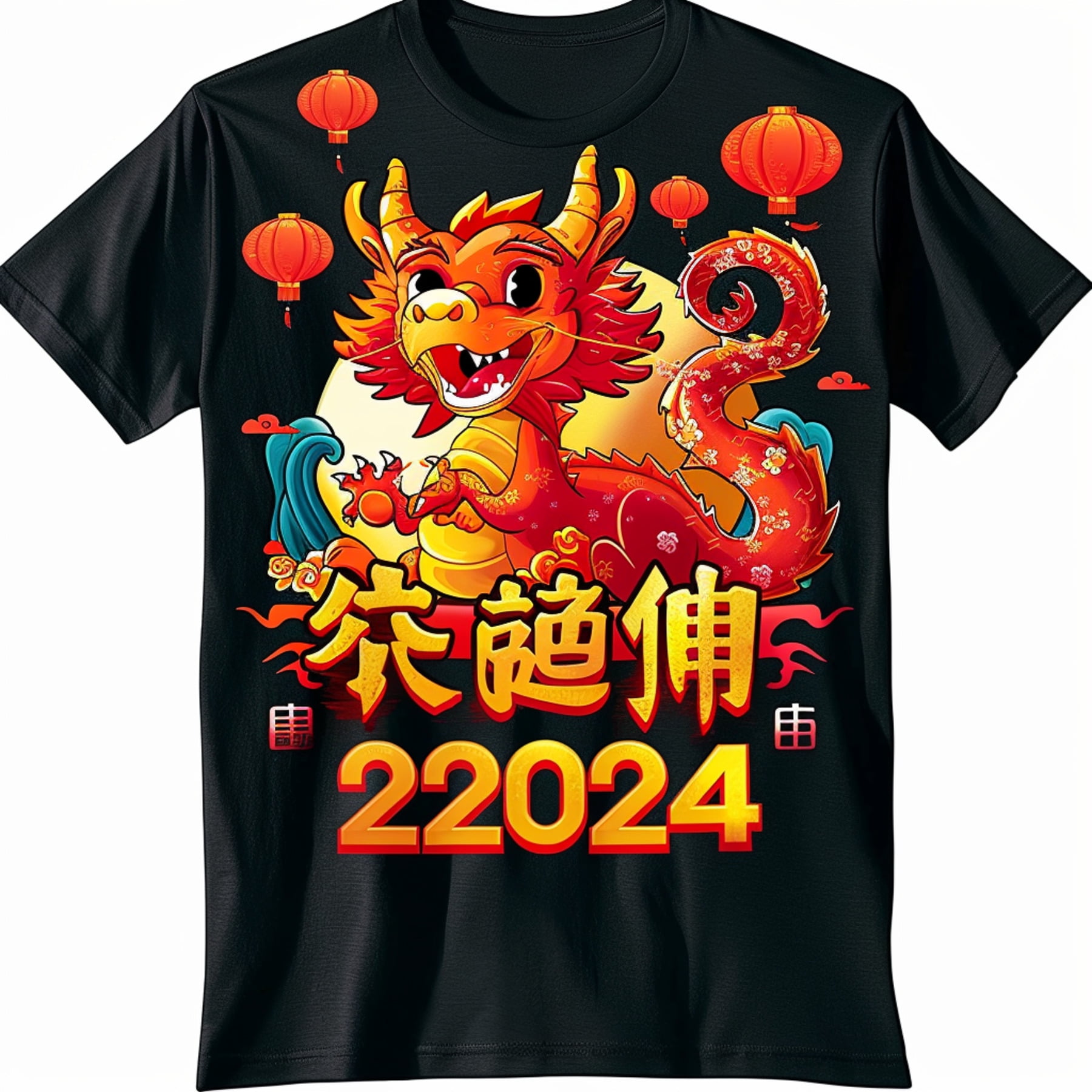 Golden Year Dragon 2024: Vibrant Chinese New Year T Shirt with Detailed ...