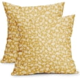 thumbnail image 1 of Golden Yellow and Cream Floral Pillow Covers 18x18 Inch Set of 2 Vintage Flower Outdoor Decorative Throw Pillows Small Floral Block Print Rustic Farmhouse Pillowcases for Couch Decor, 1 of 6