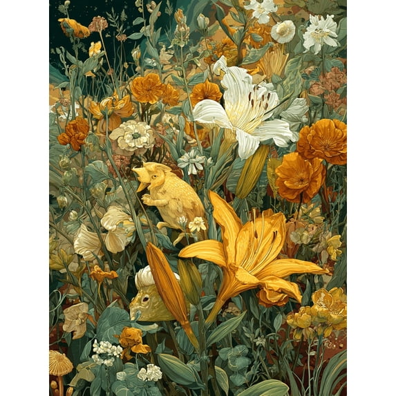Golden Yellow Daylily Canvas Print Household Wall Art Decor