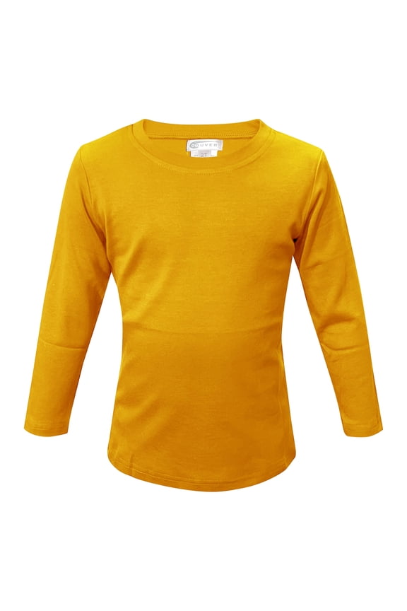 Golden Yellow Kids Long Sleeve Crew Neck Shirt, 5T, 1 piece