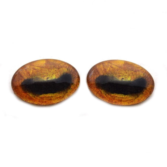 Golden Yellow Realistic Oval Horse or Goat Glass Eyes