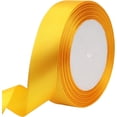 thumbnail image 1 of Golden Yellow Satin Ribbon 2cm * 22.8m, Single Face Polyester Silk Fabric Hair String Ribbon for Craft, Flower Bouquets, Gift Wrapping, Wedding, Bow Making and Valentines Decoration, 1 of 4