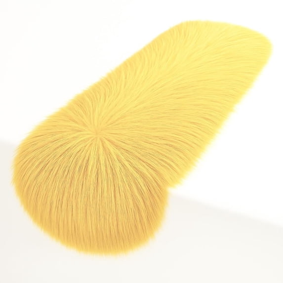 FabricLA Golden Yellow Faux Fur Accent Cut 12 x 24 Inches with Rounded Edges for Holiday & Christmas Decor