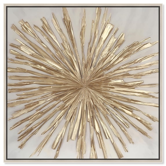 Golden Zenith Canvas Elegant Nature Art by Art Remedy, Silver Frame, 40 x 40