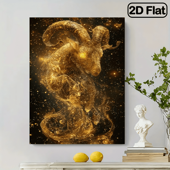 The Golden antelope crushes the stardust and the light weaves a brilliant puzzle of a 500 pieces, piecing together the galaxy of mythical beasts.20.4*14.9 in.