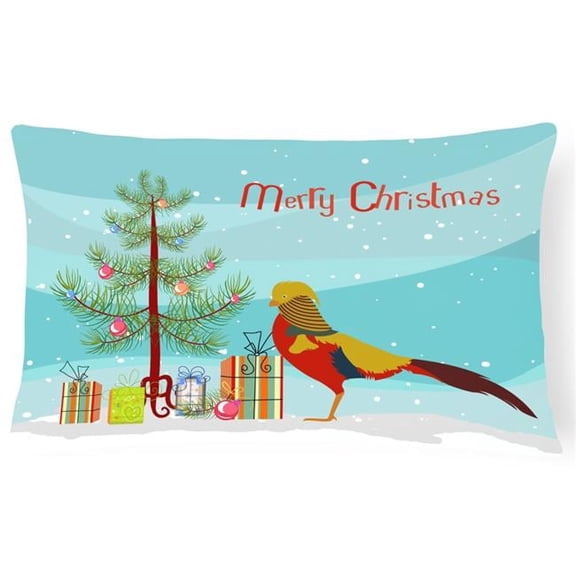 Golden or Chinese Pheasant Christmas Canvas Fabric Decorative Pillow