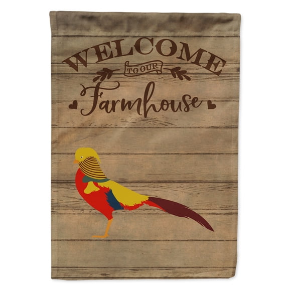 Caroline's Treasures CK6872CHF Golden or Chinese Pheasant Welcome Flag Canvas House Size , Large, multicolor