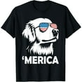 thumbnail image 1 of Golden retriever 4th of july merica T-Shirt, 1 of 6