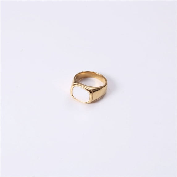 Golden Square Ring for Women Stainless Steel Long-Lasting Color No Allergy No Rust Exquisite Shape Jewelry Women's Fashion Ring Golden Finish