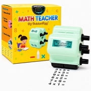 GoldenEgg Math Teacher 4-in-1 Roller Stamp for Kids Ages 5-8, K-3 Addition, Subtraction, Multiplication & Fill-in-The-Blank Practice Tool Green
