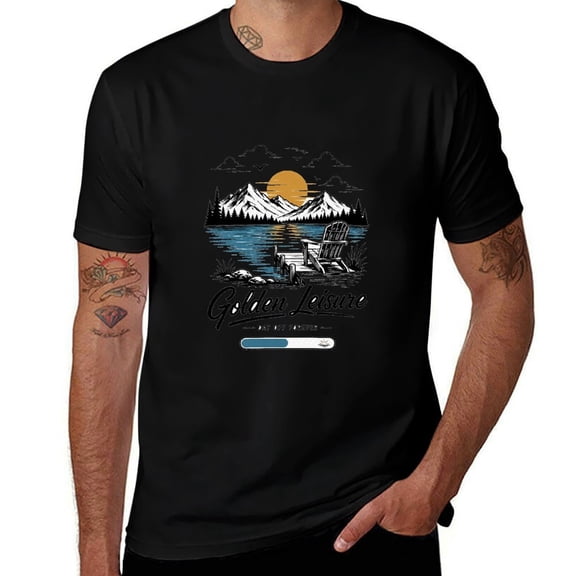 GoldenLeisureUnisex Graphic T-Shirt, Casual Short Sleeve Crewneck Tee, Soft Pullover Top for Everyday Wear