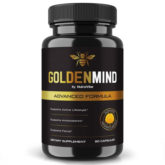 GoldenMind Pills – Daily Formula with a Natural Blend to Help Maintain Focus, Memory & Concentration | Clean, Gentle, Easy-to-Swallow Capsules for Everyday Sharpness (60 Capsules)