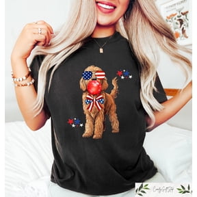Goldendoodle 4th Of July Shirt, Patriotic Dog Tshirt, Fourth Of July Dog Tee, American Dog Mom Gift, Stars And Stripes Crewneck, Freedom Tee