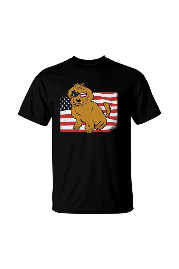 Goldendoodle American Flag 4Th Of July Usa Funny Doodle Dog TShirt
