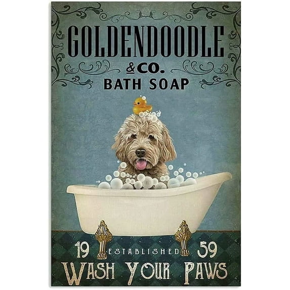 Goldendoodle Bath Soap 1000 Piece Wooden Jigsaw Puzzles For Adults Family Elderly Bubble Bath Wash Your Paws Puzzle Game For Family Art Decorations Funny 1000 Piece Puzzle Toy Gift