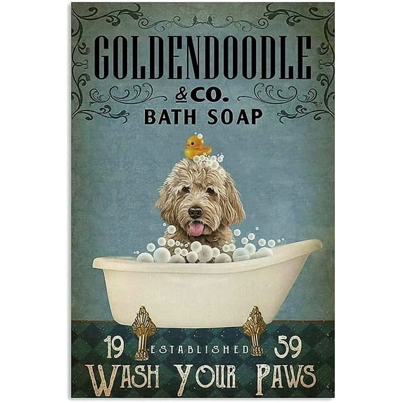 Goldendoodle Bath Soap 70 Piece Wooden Jigsaw Puzzles For Adults Family Elderly Bubble Bath Wash Your Paws Puzzle Game For Family Art Decorations Funny 70 Piece Puzzle Toy Gift