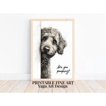 Goldendoodle Bathroom Art, "Are You Pooping?" Minimalist Dog Print Home Decor #2776, Unframed Poster Size 8x12